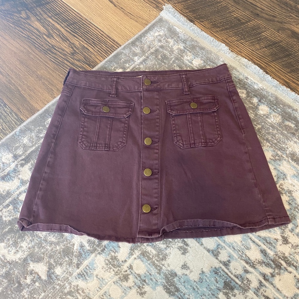 Purple Jean Skirt